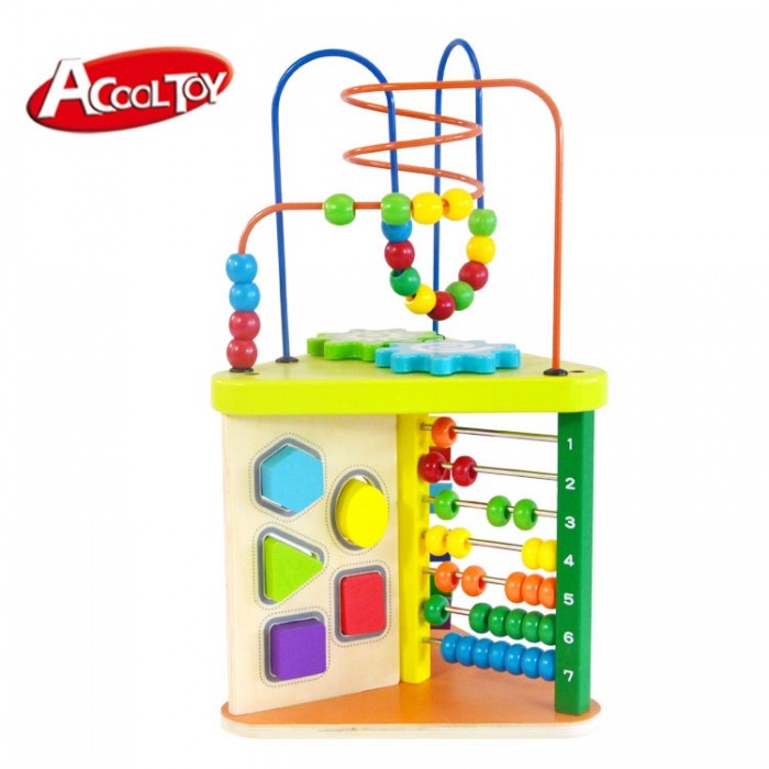 Cub multiactivitati 5 in 1 Activity  Triangle din lemn